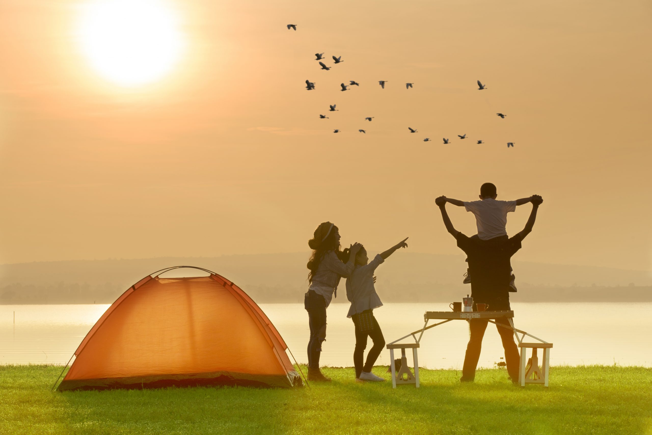 Child Camp near Lake