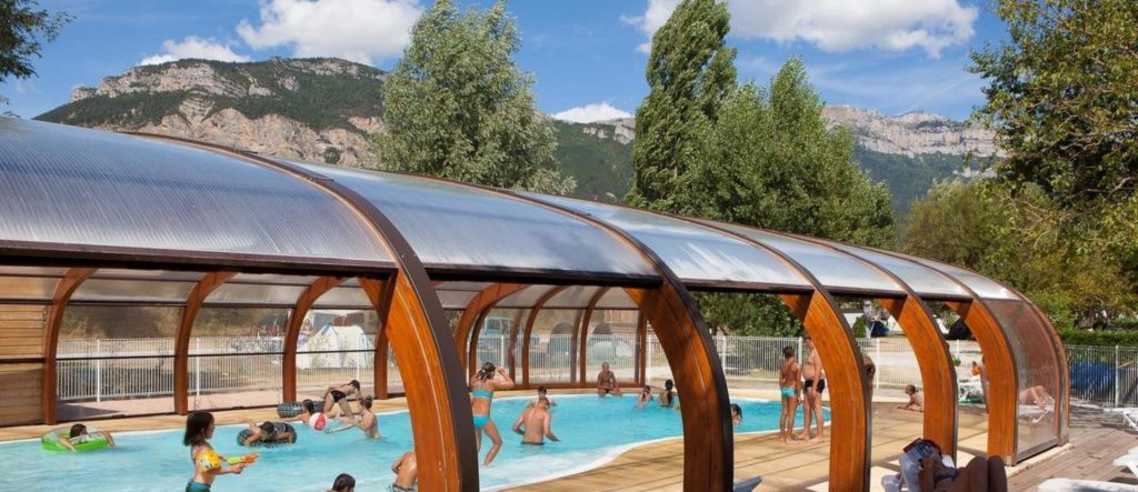 Covered pool at Camping le Lac Bleu, Rhône-Alpes