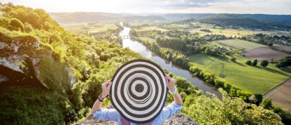 View across the the Dordogne, Nouvelle Aquitaine, France - Campsites in the Dordogne