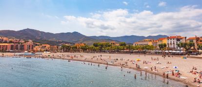 Strand von Banyuls-sur-Mer, Pyrenees-Orientales, Languedoc-Roussillon, Frankreich - Campingplätze in Languedoc-Roussillon