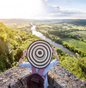 View across the the Dordogne, Nouvelle Aquitaine, France - Campsites in the Dordogne