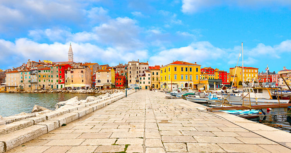 old Istrian town in Porec, Croatia.