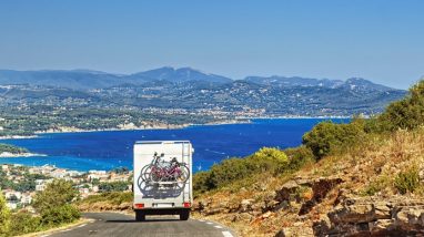 CAmpervan driving on the French Riviera