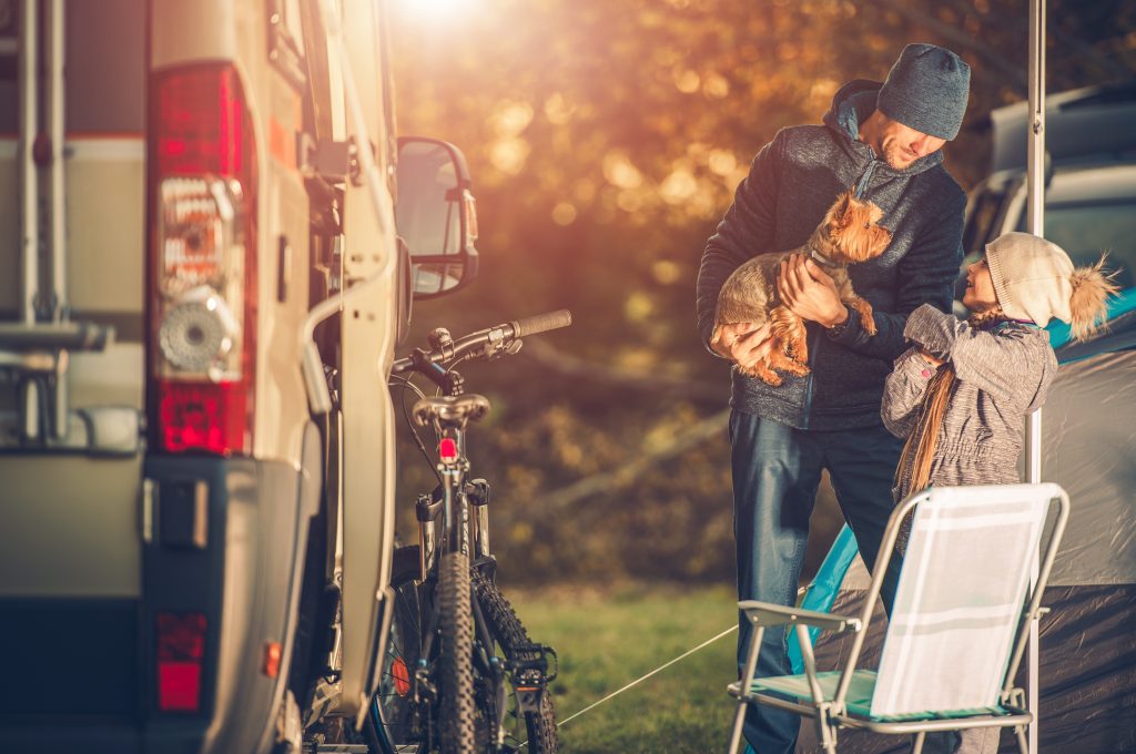 Family with Dog on Camping