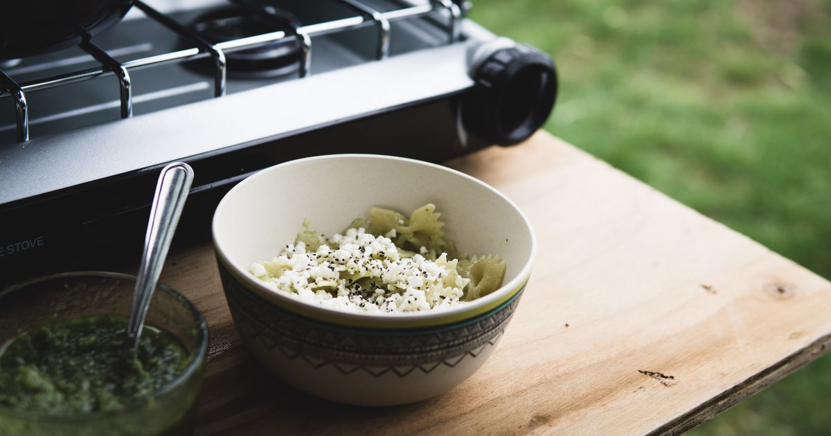 pesto pasta campervan food