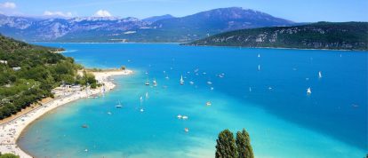 Lac de Sainte-Croix, Castellane, Verdon, Var, Alpes-de-Haute-Provence, Frankrijk - Campings in Castellane