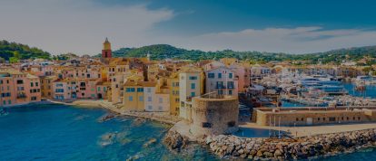 Uitzicht op Saint Tropez aan de Franse Rivièra, Provence-Alpen-Côte d'Azur