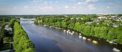 Nantes, die Ufer der Erdre mit Blick auf die Beaujoire - Campingplätze in Nantes