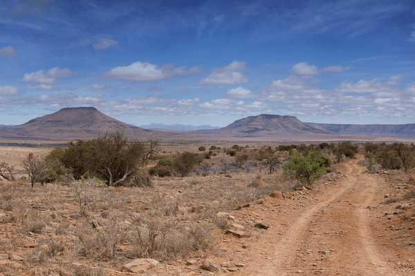 Unendliche Weiten der Karoo Halbwüste im Ostkap, Südafrika