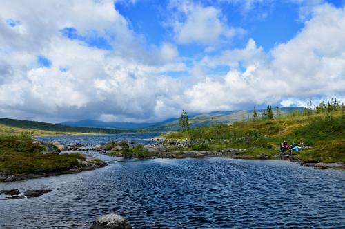 campsite in Järpen, Sweeden. Lakes in the valleys of Sweden