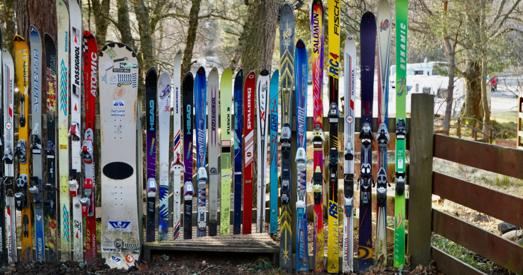 skis and snowboards