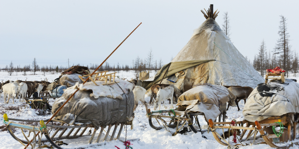 Teepee in the snow, Mongolia