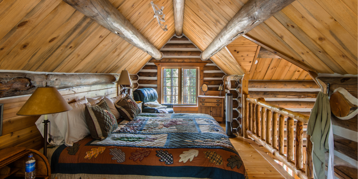 Intérieur boho d'un pod glamping