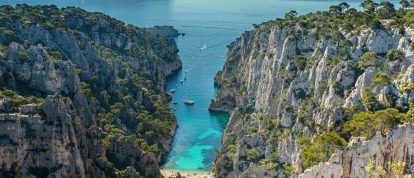View looking over Belvédère of En-Vau , Calanques de Marseille - Campsites in Cassis