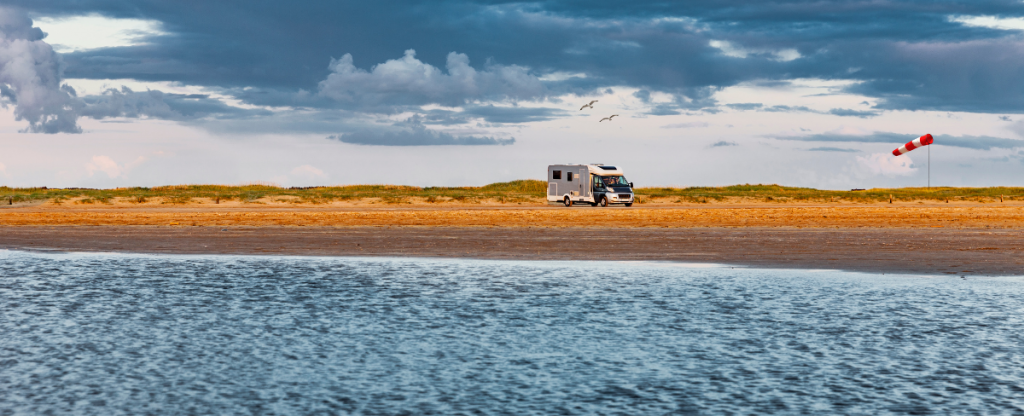 Motorhome on the beach, Island of Rømø, Denmark