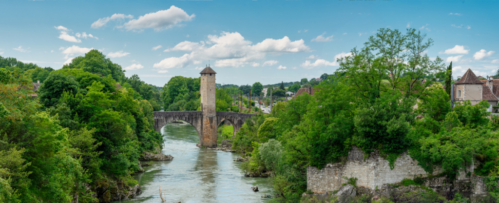 Gave de Pau river in Lourdes, France