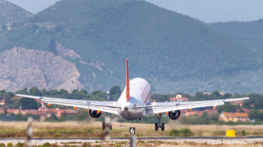 Budget airline holiday - Plane taking off