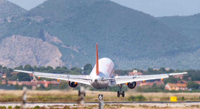 Budget airline holiday - Plane taking off