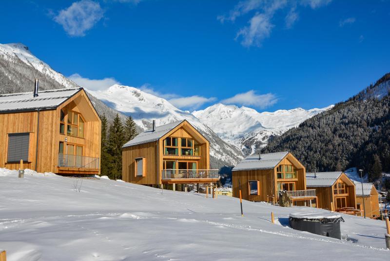 wooden chalets in campsite near Mallnitz