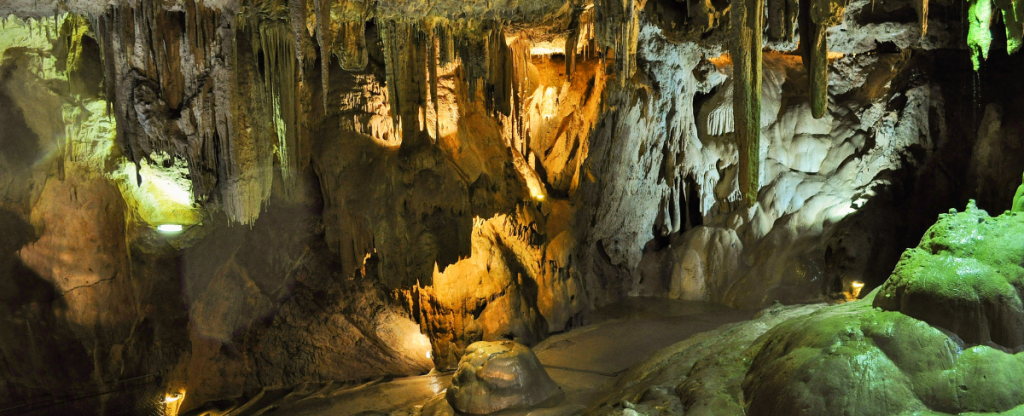 Cave lit up in France