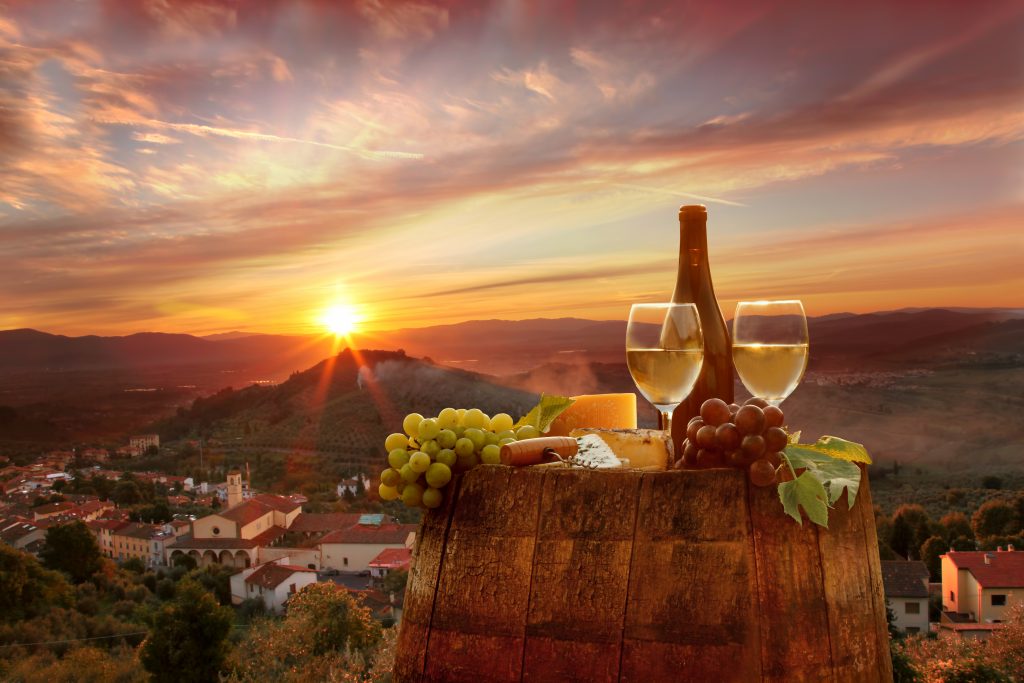 Wine and views of Tuscany